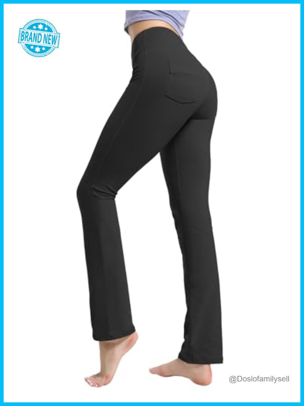 Women's High Waist Tummy Control Straight Leg Yoga Pants with Pockets